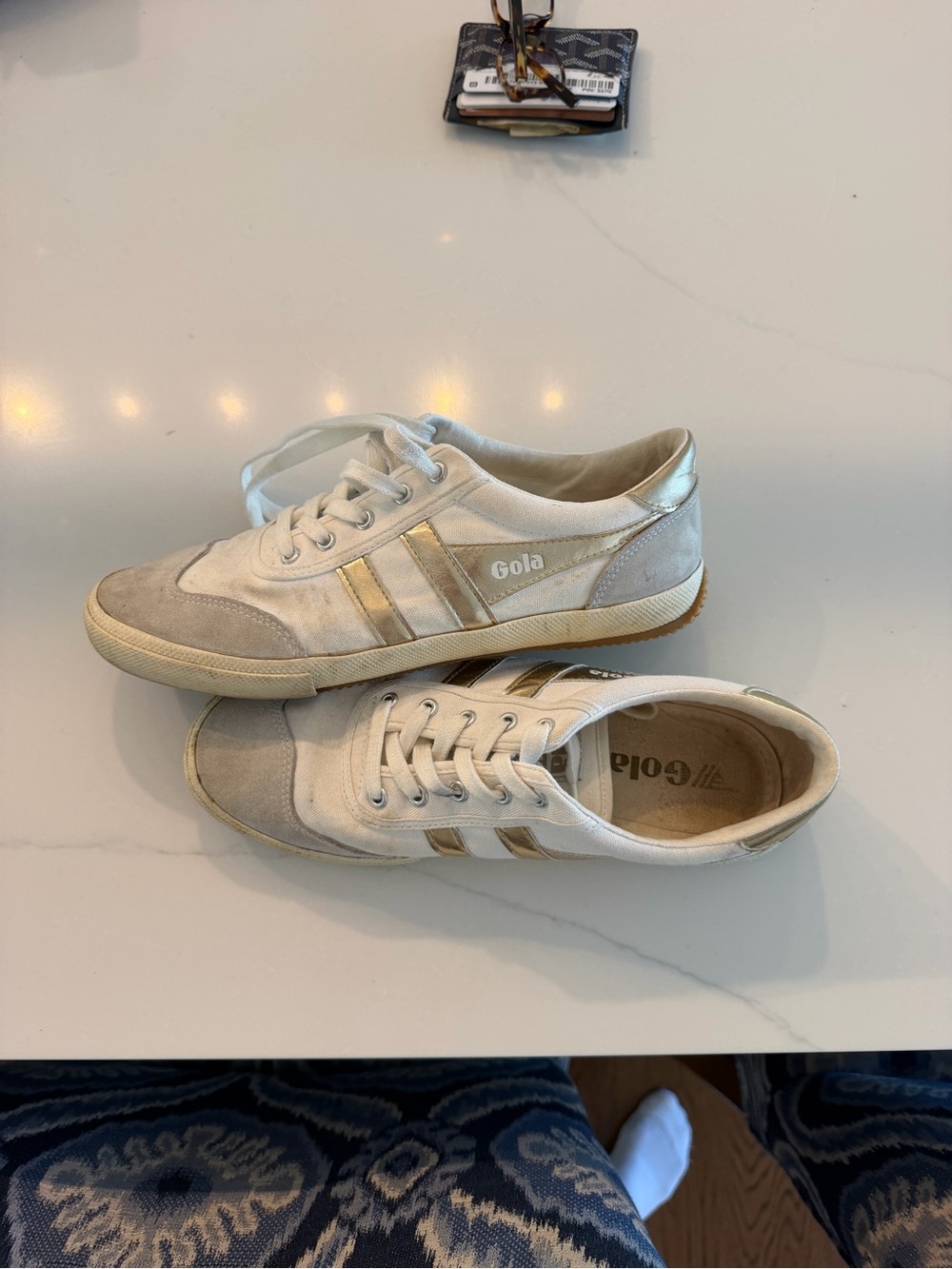 Gola Women's White and Gold Low-Top Sneakers
